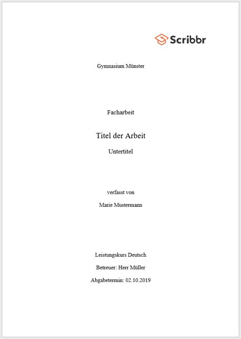facharbeit word vorlage.